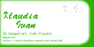 klaudia ivan business card